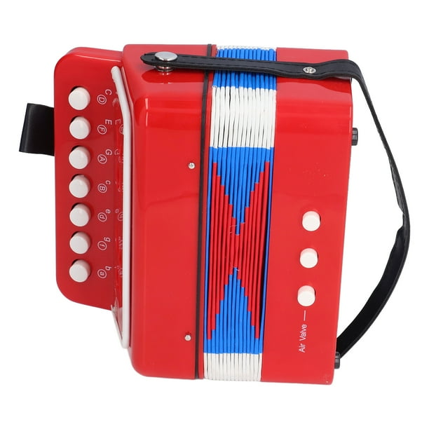 Mini instrumento musical de acordeón, juguete de acordeón para niños, 7 juguetes educativos para niños, instrumentos de teclado de acordeón para niños, confiabilidad excepcional