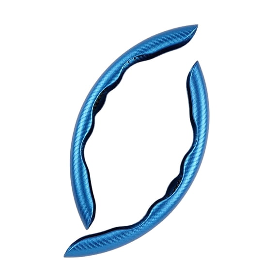 XINGXIANG Steering Wheel Cover, 2PCS Segmented Steering Wheel Protector, Carbon Fiber Anti-Slip and Durable Car Accessory, Universal Fit for Most CarsSUVs(Blue)