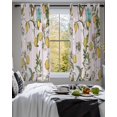 thumbnail image 3 of Pink Botanical Sheer Curtains 54 Inch Length 2 Panels Set for Living Room/Bedroom, Spring Floral Summer Lemon Birds Kitchen Curtains Grommet Semi-Sheer Curtains Drapes Window Treatments 42"x54"x2, 3 of 7