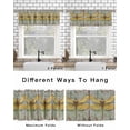 thumbnail image 4 of Vintage Dragonfly Curtain Valance for Windows/Living Room/Kitchen/Bathroom/Café, Short Rod Pocket Tier Curtain Window Treatment Panel Retro Abstract Oil Painting Topper Curtain 42''x18'', 4 of 6