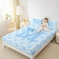 thumbnail image 4 of jejeloiu Kawaii Bows Twin Sheet Sets,Blue Letter M Bedding For Bowtie Girls 3 Pieces, 4 of 7