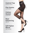 thumbnail image 3 of MeMoi Sheer Footless Capri Shaper Tights - Womens - Female, Large, Black, 3 of 8