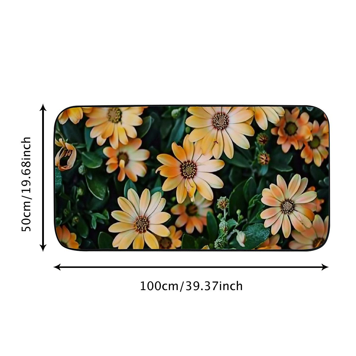 PHYHOO Doormat Floor Rug/Mat - Flower Natural Nature Summer Plant Floral Green Decorative Door Mat, Door Mat with Non-Slip Rubber Backing, Easy Cleaning, Traps Dirt, Rug for Entry, Patio