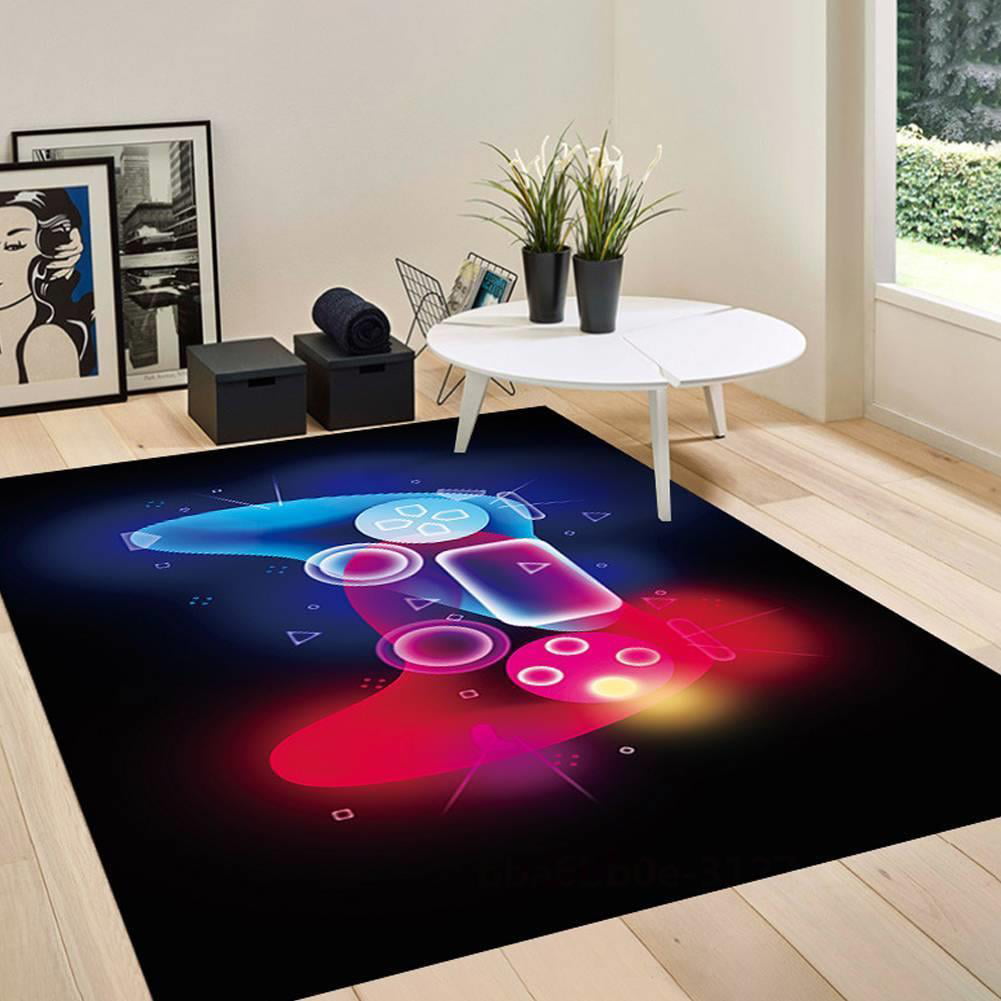 Teen Boys Carpets Printed Gamepad Living Room Mat Gamer Bedroom Area Rugs Controller Player Home Decor Non-Slip Crystal Sofa Floor Polyester Mat 19.7x31.5