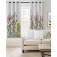 thumbnail image 2 of Spring Floral Blackout Curtains for Bedroom/Living Room, Thermal Insulated Kitchen Curtains, Watercolor Flower Eucalyptus Leaves Botanical Grommet Darkening Window Treatment Drapes 27.5"x39"x2, 2 of 8