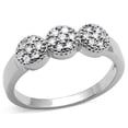 thumbnail image 1 of Alamode 3W1220-8 Women Rhodium Brass Ring with AAA Grade CZ in Clear - Size 8, 1 of 1