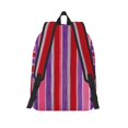thumbnail image 4 of Casual Canvas Backpack Without Interlayer Large Capacity Stick Bag Design For Outdoor Shopping Office Outdoor Sports Mediumvioletred Stripe_1 Small, 4 of 7