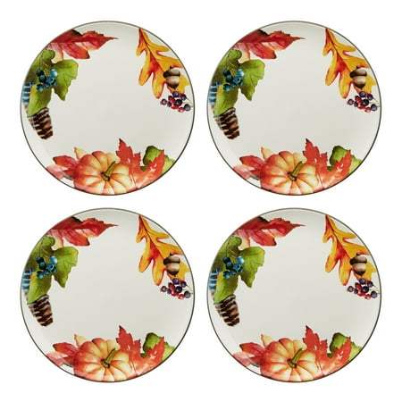 Better Homes & Gardens 4-Piece Autumn Botanical Dinner Plate Set ...