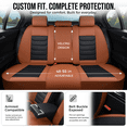 thumbnail image 6 of FLORICH Full Set Car Seat Covers, Waterproof Faux Leather Seat Protectors, Comfortable Auto Interior Cushions Fit for Most Cars Suv Trucks, Black & Brown, 6 of 8