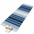 thumbnail image 2 of Navy Blue Stripe Area Rugs 2x6 for Kitchen Runner Rug, Modern Blue Ombre Vertical Striped Non Slip Washable Rug Runner, Low Pile Indoor Floor Carpet Mat Bathroom Rugs for Bedroom, Kids Room, 2 of 9