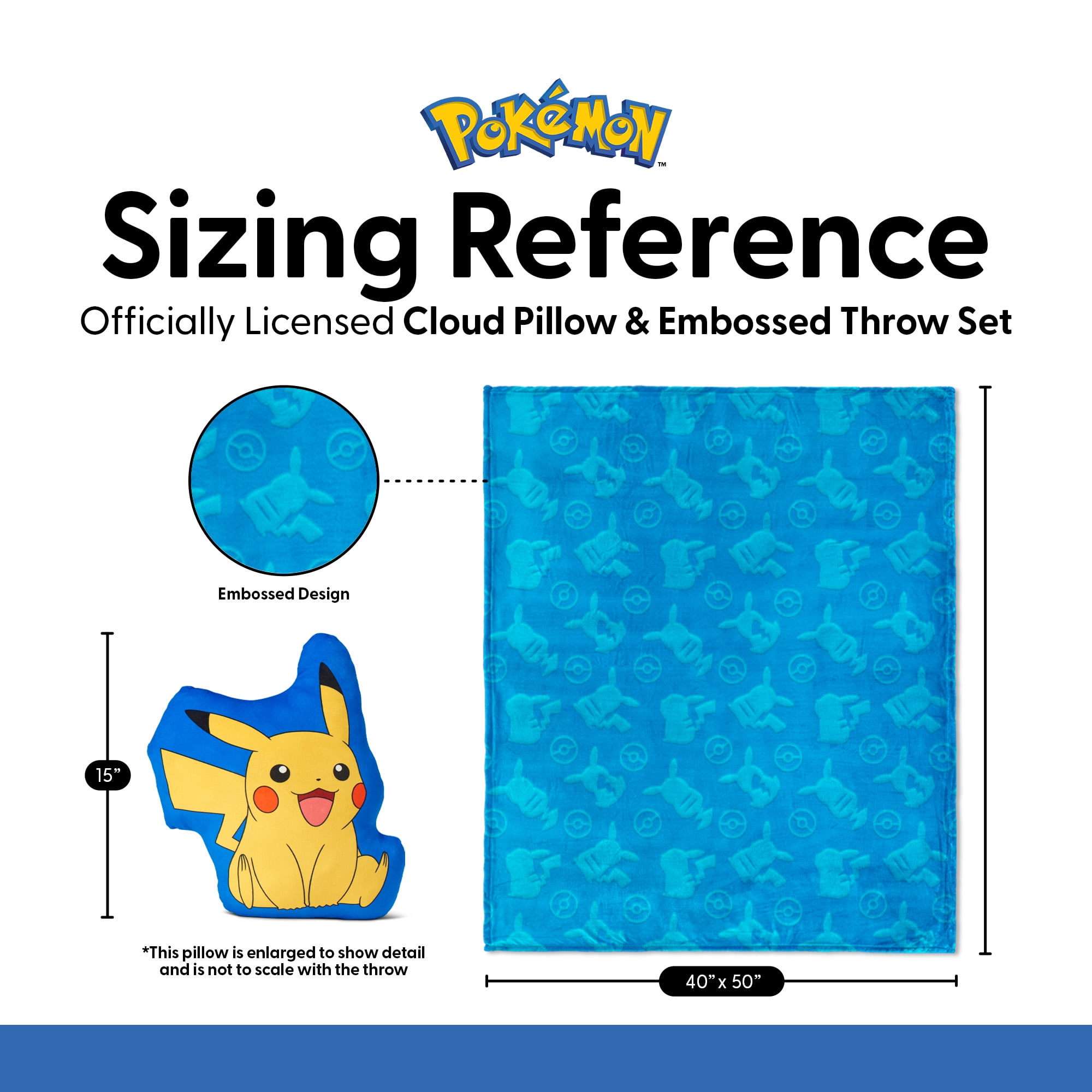 Pokemon Impressions Cloud Plush Pillow with Throw Blanket Set