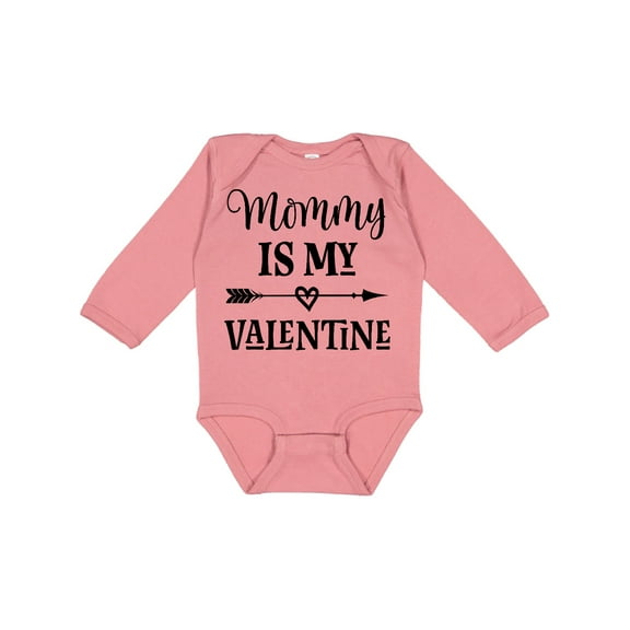 Inktastic Mommy is My Valentine Boys or Girls Long Sleeve Baby Bodysuit