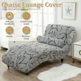 thumbnail image 3 of Dznils Printed Armless Chaise Lounge Slipcover Stretch Polyester Furniture Chair Cover, Gray, 3 of 11