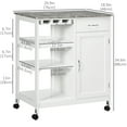 thumbnail image 3 of HOMCOM Kitchen Cart on Wheels with Wine Rack, Drawer, Shelf and Cabinet, 3 of 10
