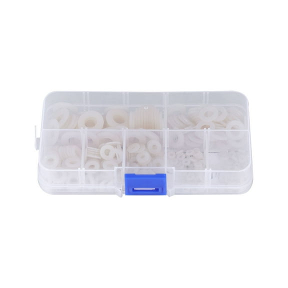 350 Pcs Gasket Ring Nylon Spacer M2.5 M5 M8 Washer Washers White