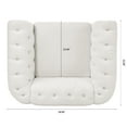 thumbnail image 6 of Chesterfield 1 Seater Polyester Sofa, Upholstered Tufted Single Couch with Removable Cushions Rubber Wood Legs for Living Room Bedroom Apartment, 6 of 15