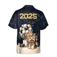 thumbnail image 2 of Happy New Year Yorkshire Terrier Welcome 2025 Balloon Firework Party Hawaiian Shirt Breathable Summer Unisex Merch Yorkie Dog Lover Gifts - 01014, 2 of 6