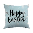 thumbnail image 2 of QuanTara Easter Spring Rabbit Flower Pillow Cover, 18x18in White Decorative Pillow Case, Nylon Spandex Cushion Cover for Sofa Bedroom, Holiday Home Decor Easter Gift, 2 of 6