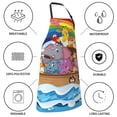 thumbnail image 5 of Kdxio Rainbow Animals on Noah's Ark Apron with Pockets Adjustable Kitchen Aprons for Men Women Waterproof Aprons for Cooking,Drawing,Crafting, Baking Household Cleaning, 5 of 8