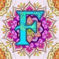 thumbnail image 1 of (B7479) Serie Pintura Y Caligrafía Con Letra F Mandala Diamante Resina 30*30CM, 1 of 9