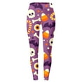 thumbnail image 3 of Gyexs Halloween Leggings for Women Plus Size Funny Graphic High Waist Leggings Pumpkin Ghost Printed Gym Yoga Pants Fashion Fall Winter Clothes #06 Blue Size L, 3 of 4