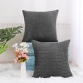 thumbnail image 5 of Unique Bargains 2-Pack 3D Corduroy Decorative Throw Pillow Covers Gray 26" x 26", 5 of 8