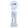 thumbnail image 3 of Tiijoy Valentine's Day Girls 2-Piece Short Sleeve T Shirt Flared Pants Outfits, Sizes 11-12, 3 of 4