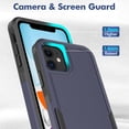 thumbnail image 4 of for iPhone 11 Case: Dual Layer Protective Heavy Duty Cell Phone Case Shockproof Rugged Bumper Tough with Screen Protector - 16ft Military Grade Drop Tested for Appple iPhone 11 (6.1 inch), Blue, 4 of 16