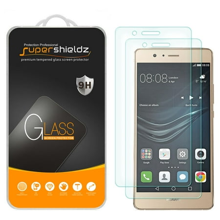 [2-Pack] Supershieldz for Huawei P9 Lite Tempered Glass Screen Protector, Anti-Scratch, Anti-Fingerprint, Bubble Free