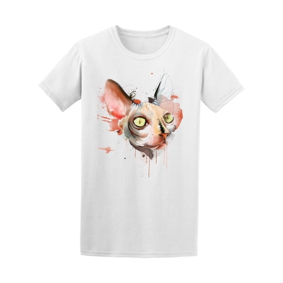 Portrait Of Sphynx Cat Painting Tee Men's -Image by Shutterstock