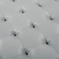 thumbnail image 6 of Partner Furniture 32" Square Faux Leather Tufted Cocktail Ottoman in Gray, 6 of 7