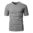 thumbnail image 3 of H2H Mens Basic Fashion Premium Washing Soft Cotton Blend V-neck T-shirst GRAY US M/Asia 3XL (CMTTS0197), 3 of 6