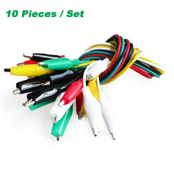 Test Lead Set with Alligator Clips 10 Pieces and 5 Colors 20.5 inches / 52cm