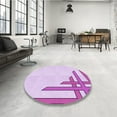 thumbnail image 4 of Ahgly Company Machine Washable Indoor Square Transitional Purple Area Rugs, 6' Square, 4 of 7
