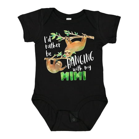 

Inktastic Id Rather Be Hanging with My Mimi- Cute Sloths Gift Baby Boy or Baby Girl Bodysuit