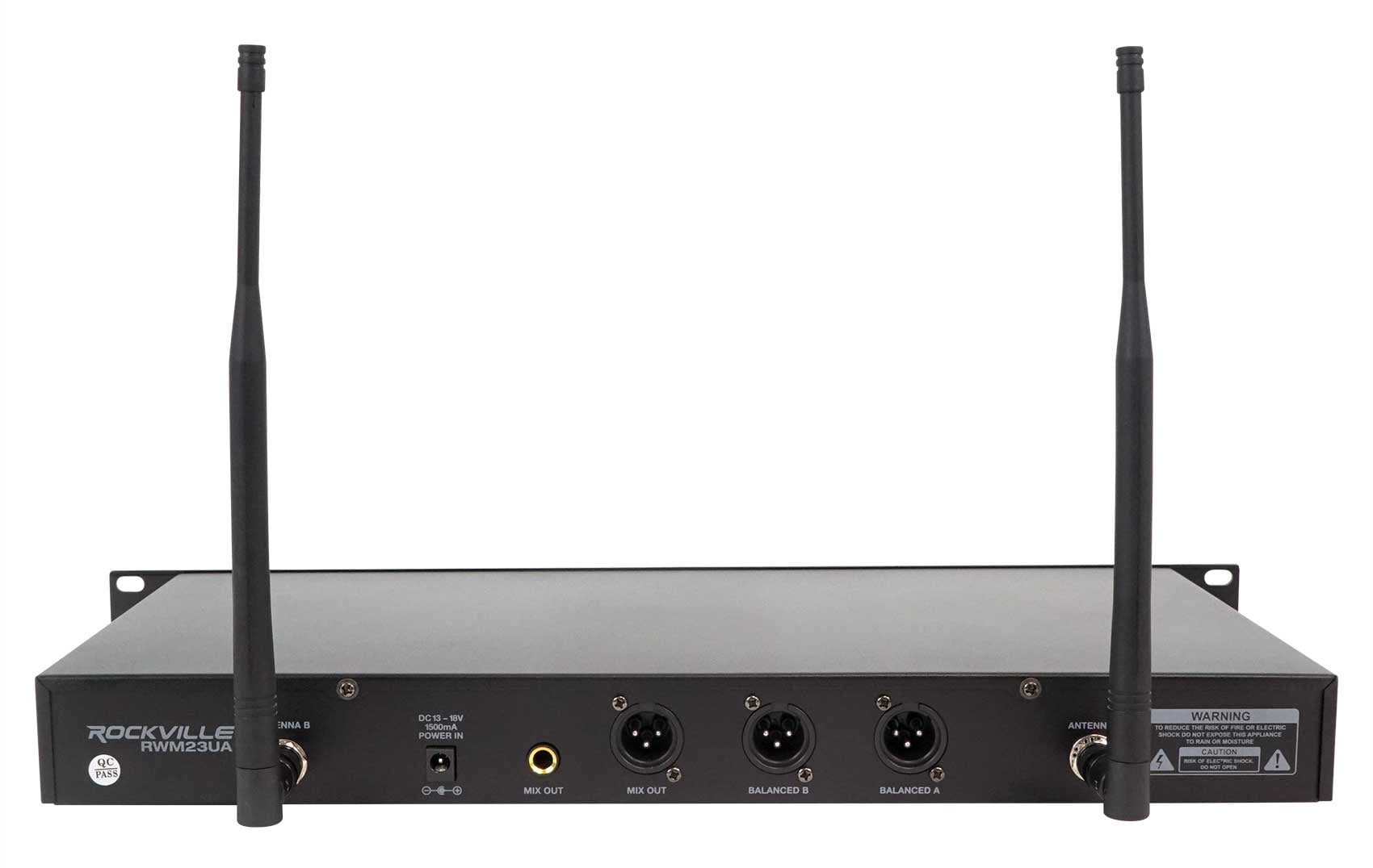 Rockville RWM23UA UHF Wireless Pro Rack Mount Dual Microphone System/20 Channel