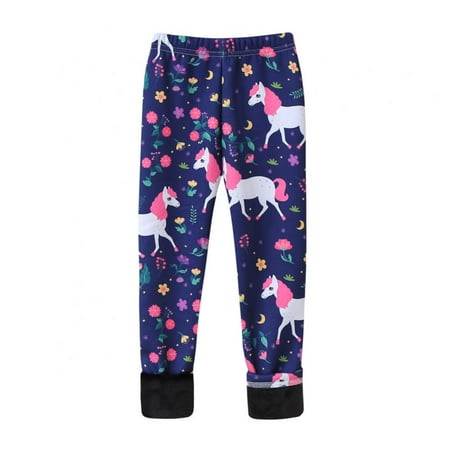 

Esho 1/2 Pack Girls Winter Warm Thicken Fleece Leggings Kids Printed Tights Long Pants 2-10Y