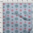 thumbnail image 2 of oneOone Organic Cotton Poplin Twill Fabric Spiral & Floral Block Decor Fabric Printed BTY 42 Inch Wide, 2 of 4