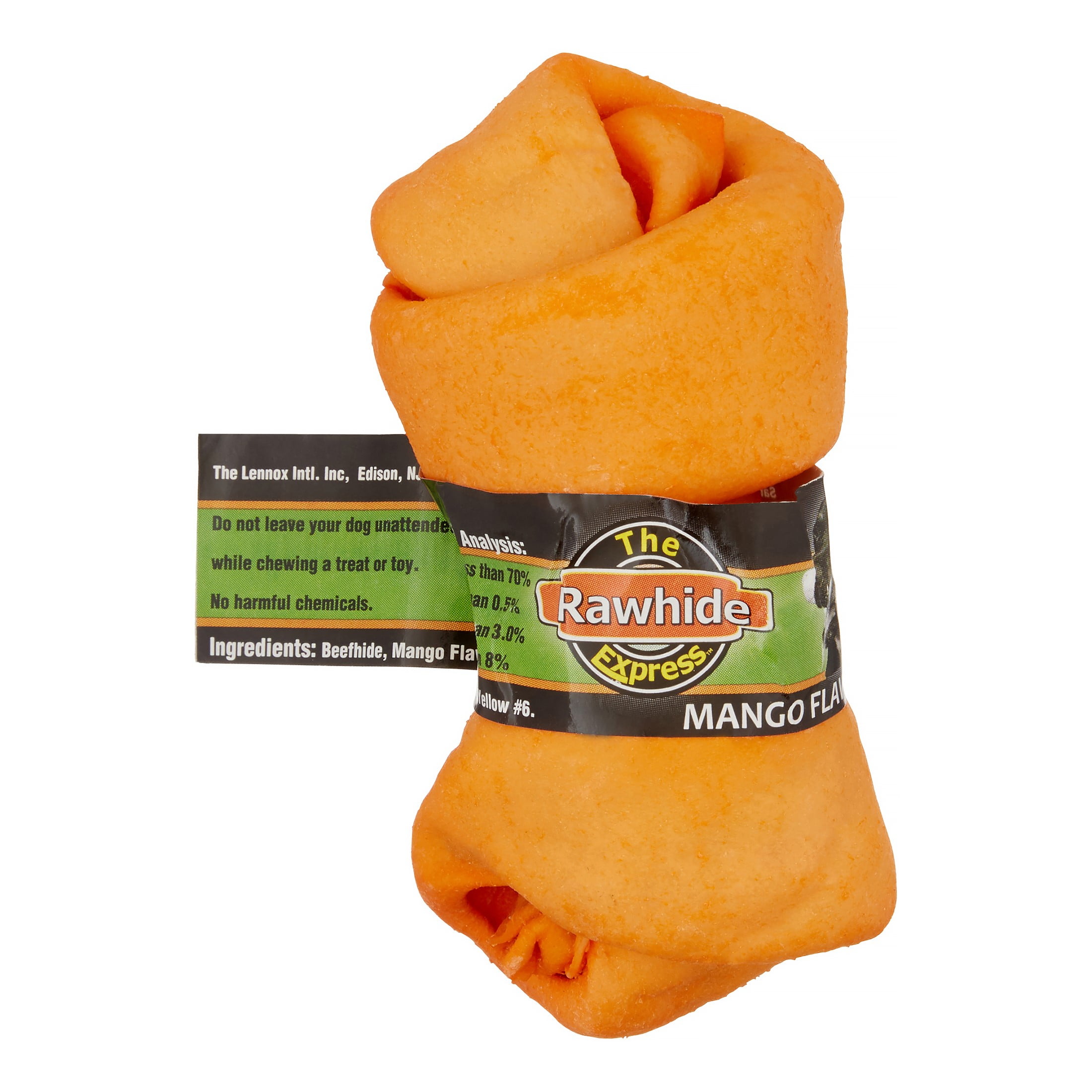 The Rawhide Express Mango Flavored Recipe Bone Dog Treat, 45