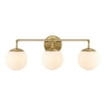 thumbnail image 3 of JONATHAN Y Louis Parisian Globe 25" 3-Light Metal/Frosted Glass Modern Contemporary LED Vanity, Brass Gold, 3 of 8