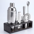 thumbnail image 3 of Juego de coctelera de vino de acero inoxidable de 9 piezas, barra, colador de hielo, cuchara, clip, mezclador de cóctel, abridor de botellas Sweethay LF000063-00B, 3 of 7