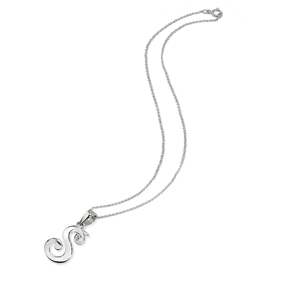 S Letter Initial Alphabet Name Personalized 925 Sterling Silver Pendant Necklace