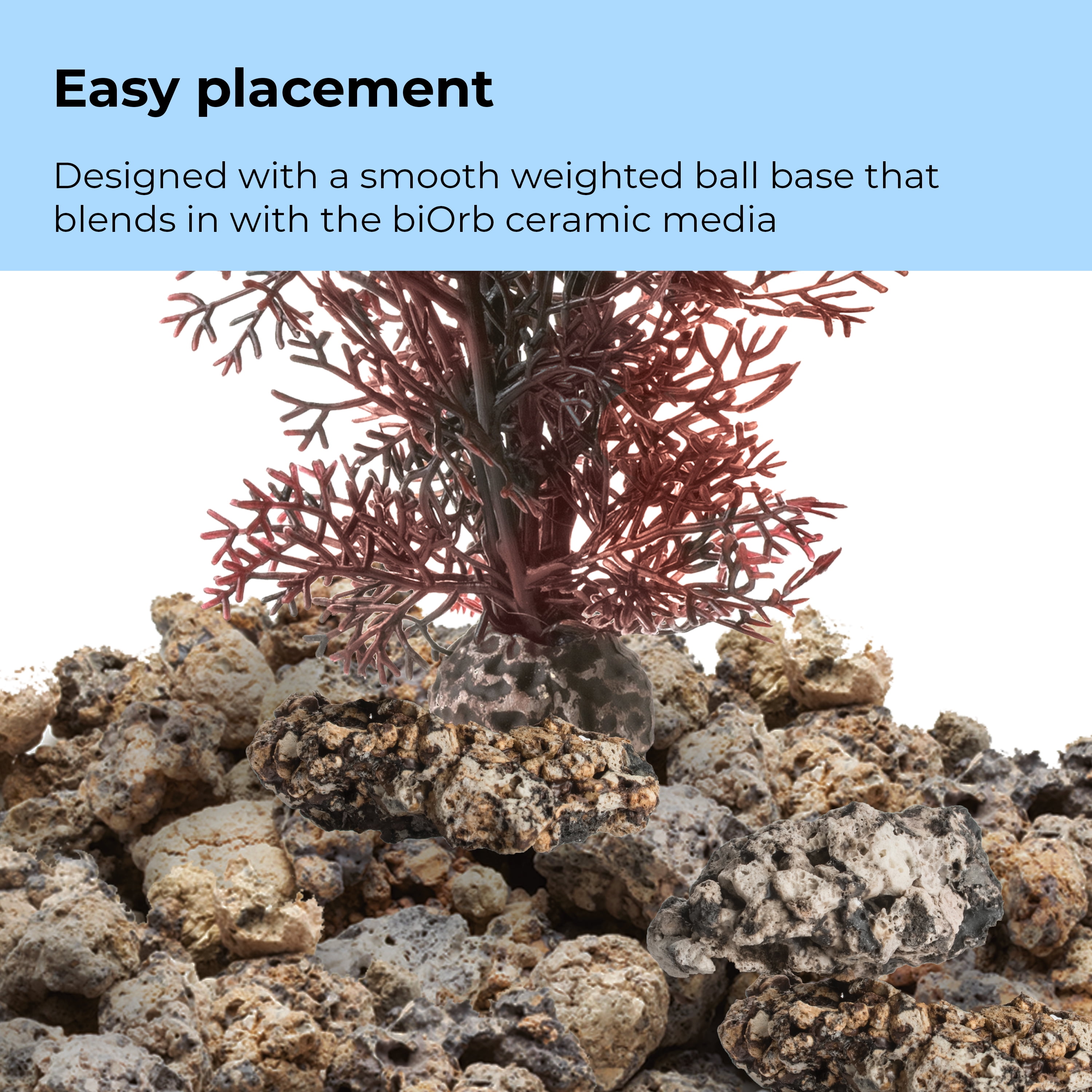 biOrb Medium Crimson Sea Fan - Aquarium Plant Decoration