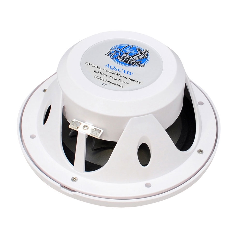 Lanzar AQ6CXW 400 Watts 6.5ーInch 2ーWay Marine Speakers (White) by Lanzar 6.5\" Dual Marine Speakers 400W Waterproof Weatherproof White