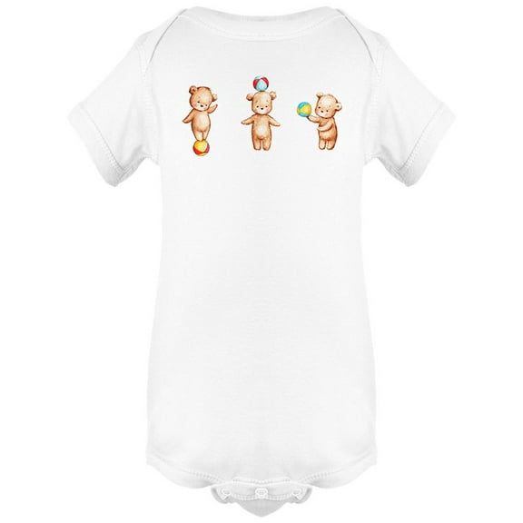 Three Teddy Bears With Balls Bodysuit Infant -Image by Shutterstock,  Newborn
