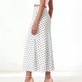 thumbnail image 4 of RYDCOT Women's Flowy Skirts Elastic High Waisted Polka Dot Printed Trendy Casual Skirts Black, 4 of 5