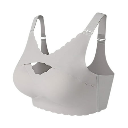 

Bra Women s Sexy Waistcoat Traceless Sport Large Size Yoga Sleep Gathering Bra Underwear Other running sports bras for women Grey