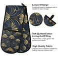 thumbnail image 2 of Yayeee Double Oven Mitt Kitchen Heat Resistant Baking 35" x7" Quilted Glove, Gold Art Pattern, 2 of 6