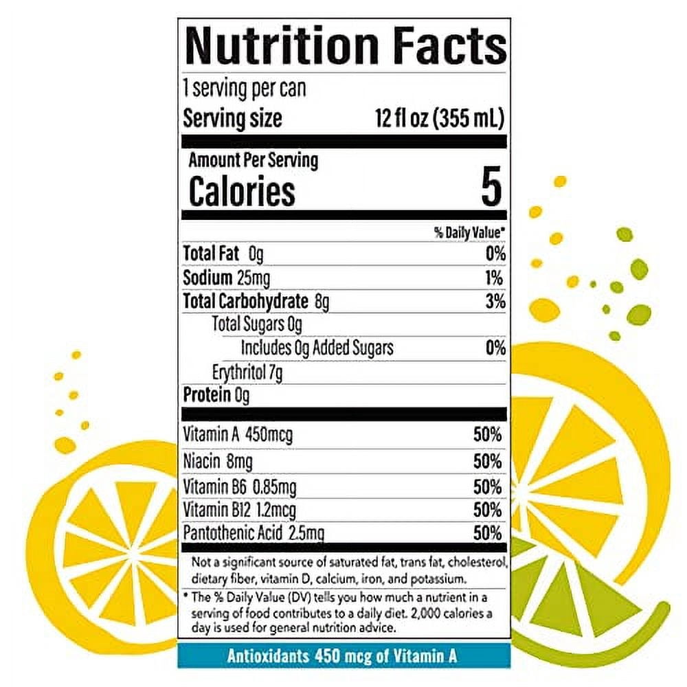BUBBL'R lemon lime twist'r, Antioxidant Sparkling Water with Natural Caffeine, 0g Sugar, Gluten Free, All Natural Flavors, 12 Fl Oz Cans, 12 Count