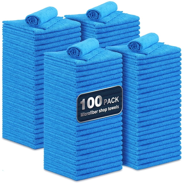 Toallas de taller UNIMADE Paquete de 100 Microfibra 29x29 cm Azul